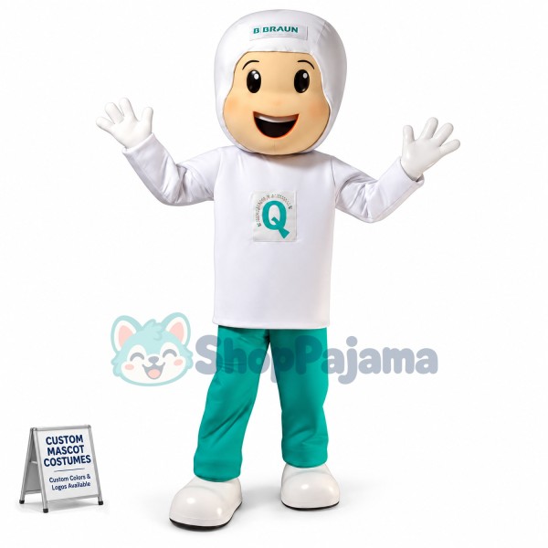 Wrapped Headgear Boy Cartoon Mascot Costume
