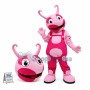 Giant Pink Snail With Suspenders Mascot Costume