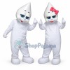 White Pointed Head Hard Doll Mascot Costume