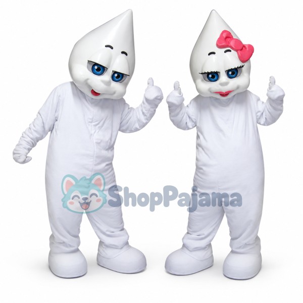 White Pointed Head Hard Doll Mascot Costume