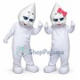 White Pointed Head Hard Doll Mascot Costume