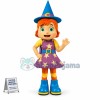 Wizard Girl Mascot Costume for Halloween Party