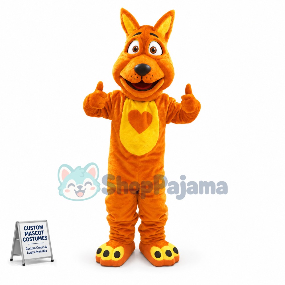 Adult Soft Brown Love Dog Mascot Costume