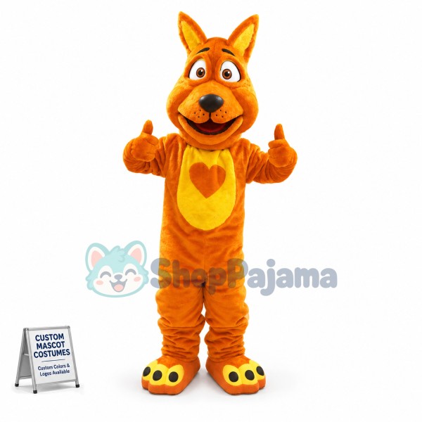 Adult Soft Brown Love Dog Mascot Costume