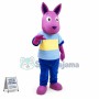 Calm Rose Pink Standing Horse Mascot Costume