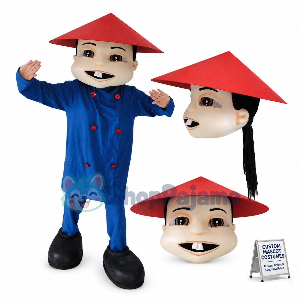 Ancient China Bucktooth Yamen Staff Mascot Costume