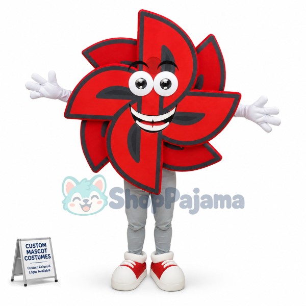 Red Double Layered Windmill Mascot Costume