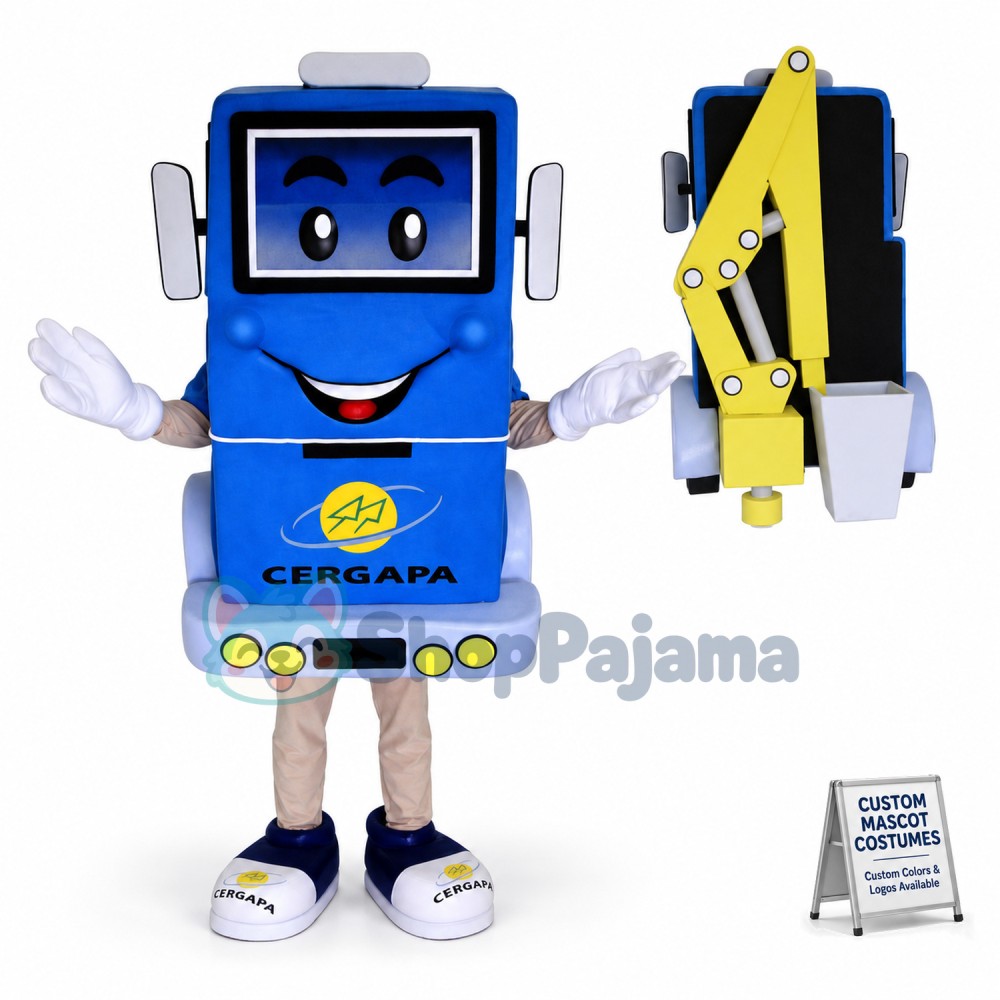 Blue Crane With Telescopic Rod Mascot Costume