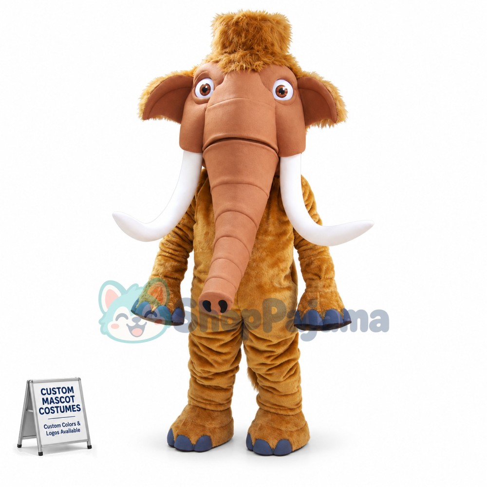 Brown Mammoth With Raised Forelimbs Mascot Costume