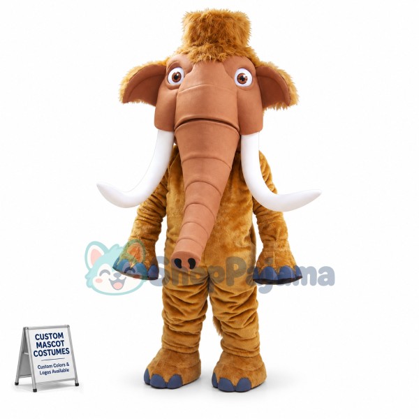 Brown Mammoth With Raised Forelimbs Mascot Costume