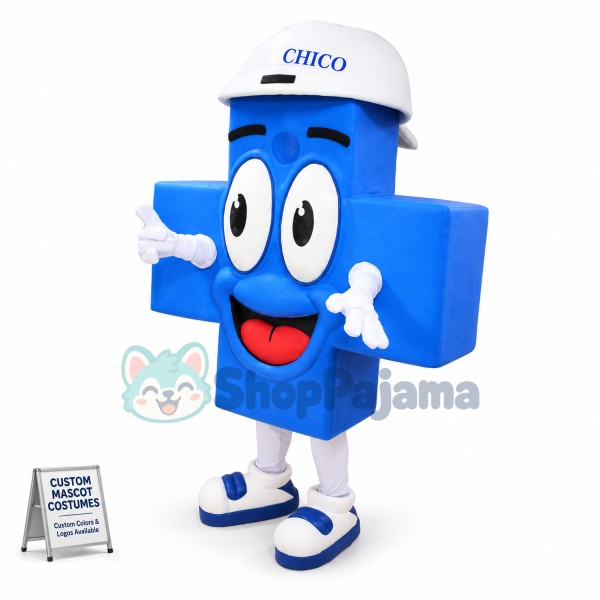 Cartoon Blue Cross Doll Mascot Costume