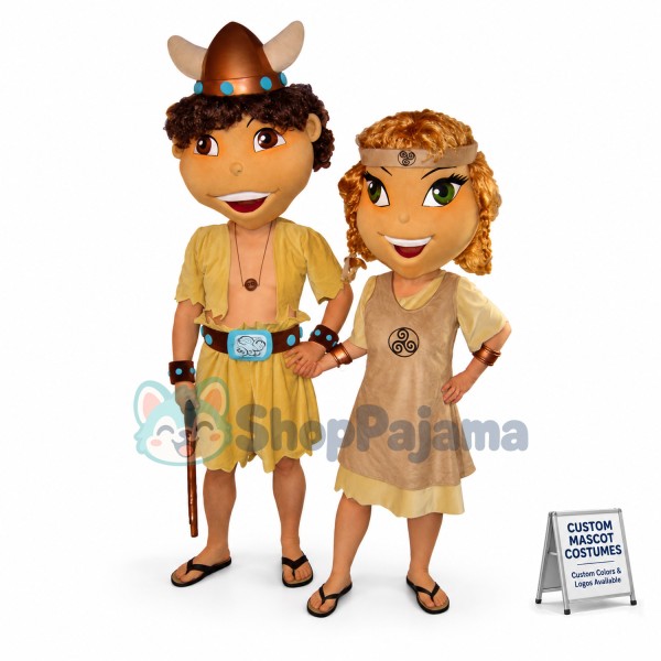 Affectionate Young Prince Couple Mascot Costume