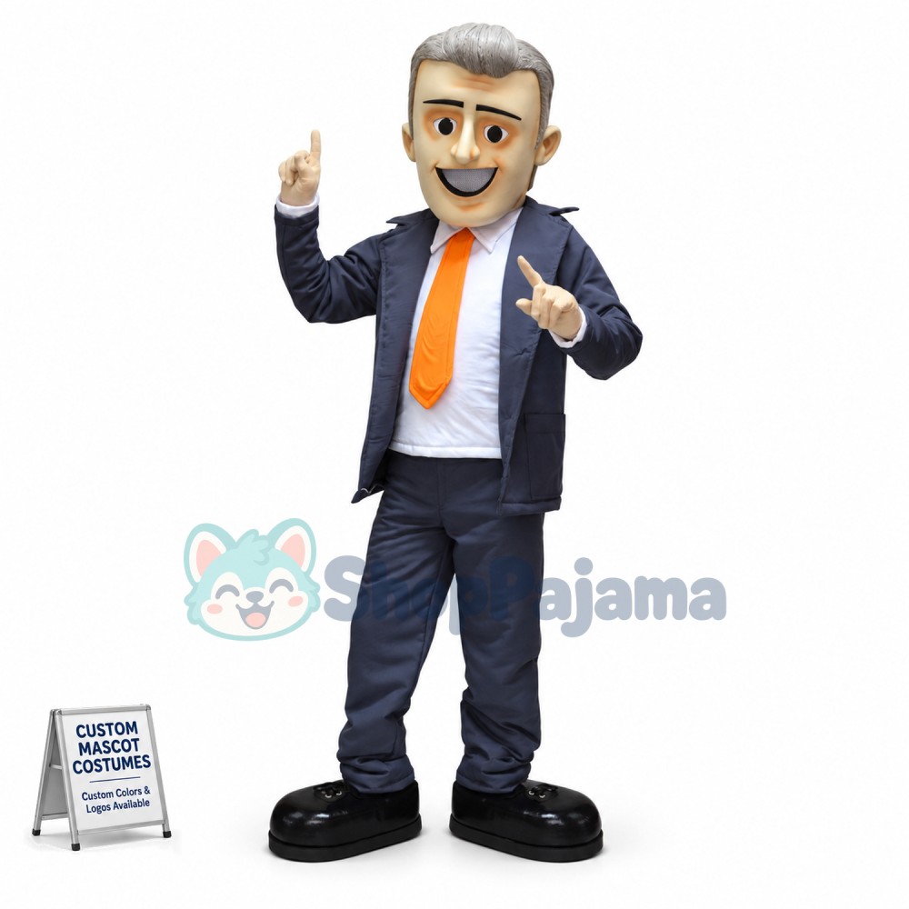 Mr Old Mayor In the Speech Mascot Costume