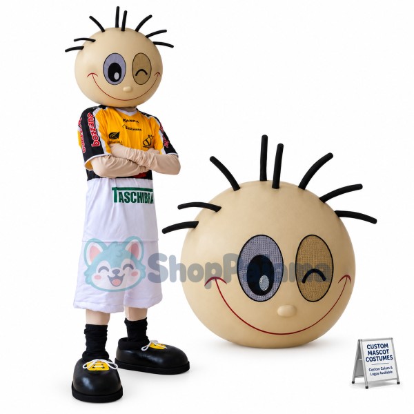 Winking Athlete Doll With Thinning Hair Mascot Costume