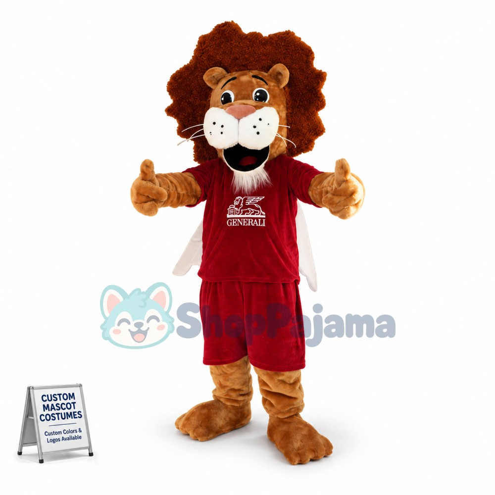 Basketball Player Flying Lion Mascot Costume
