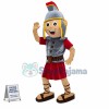 Young Soldier In Armor Mascot Costume
