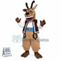 Excited Antelope In Ethnic Vest Mascot Costume