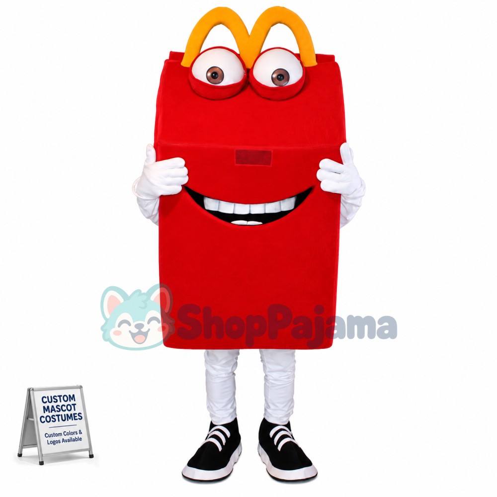 Cartoon Smiley Red Paper Box Mascot Costume