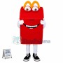 Cartoon Smiley Red Paper Box Mascot Costume