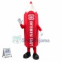 Pointed Top Red Drawing Pencil Mascot Costume