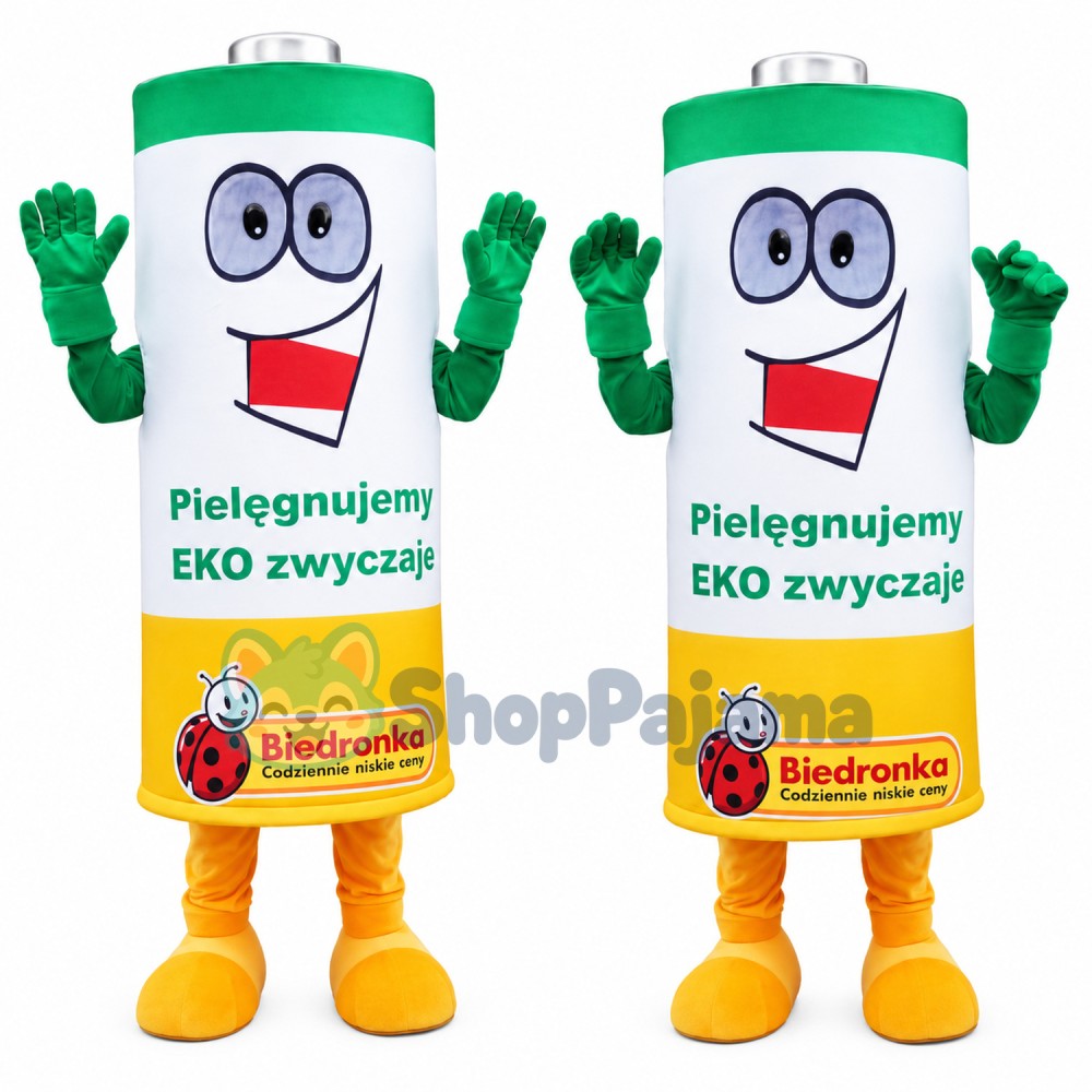 Eco-friendly Battery Mascot Costume for Ladybug Supermarket