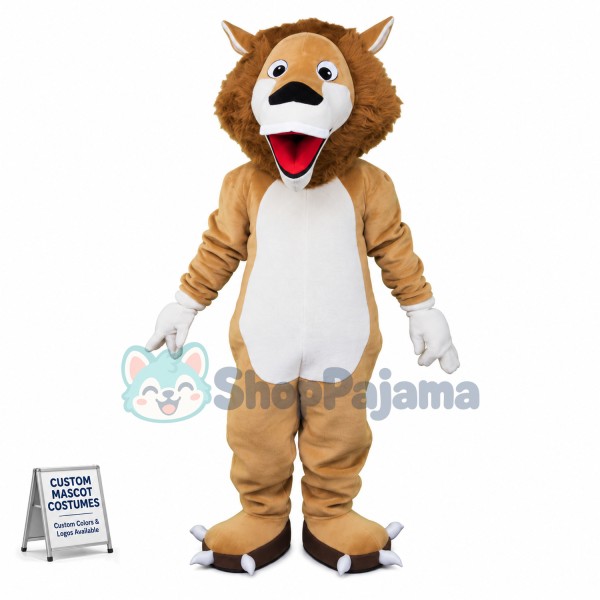 Surprised Lion With Open Mouth Mascot Costume