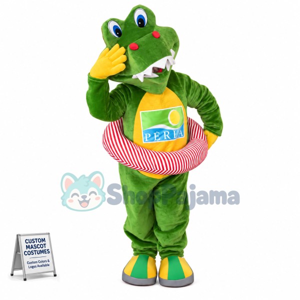 Swimming The Little Green Crocodile Mascot Costume