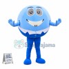 The Laughing Cartoon Light Blue Ball Mascot Costume
