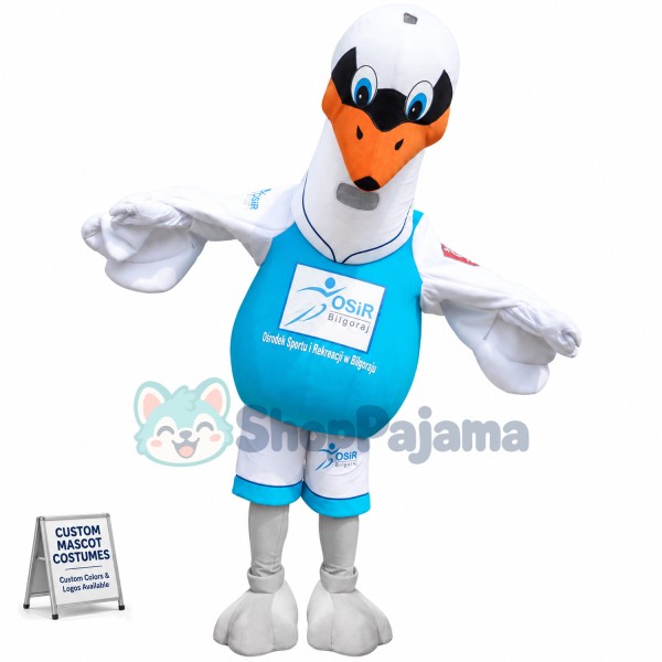 White Goose of The Fair Mascot Costume