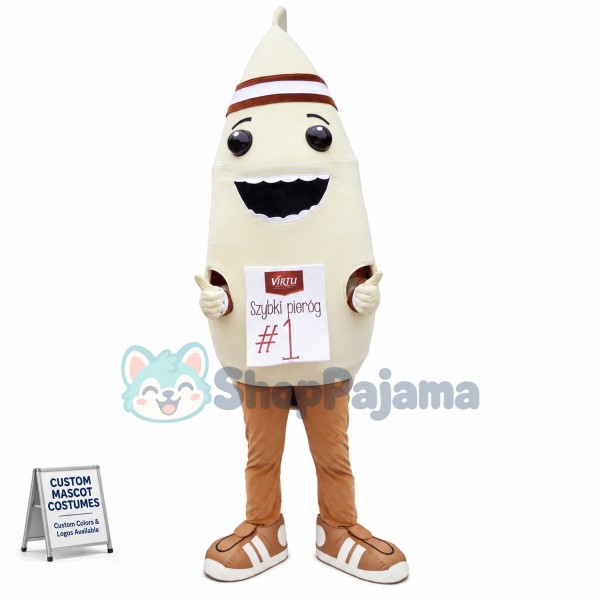 Thick Brown Eyebrow Pencil Mascot Costume