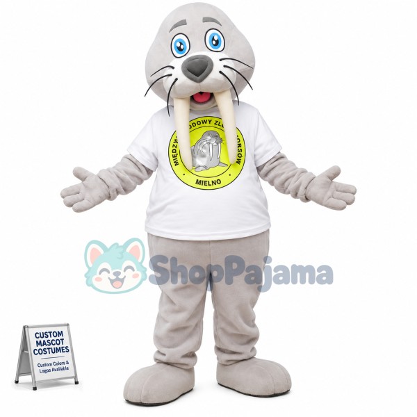 Mild Beige Walrus Adult Mascot Costume
