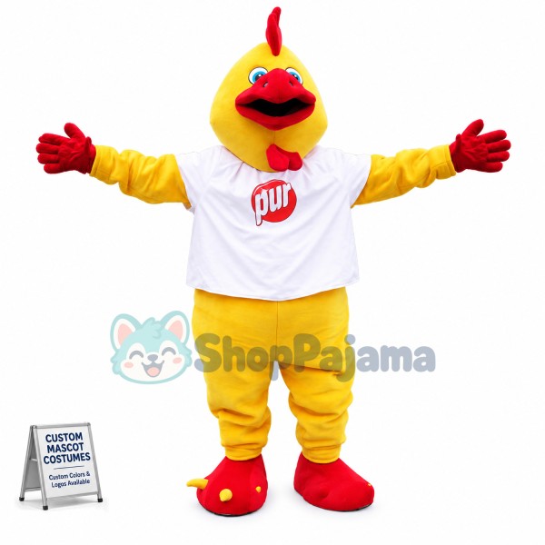 Walking Yellow Cuckoo Chicken Mascot Costume
