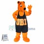 Brown Bear In The Oversized Overalls Mascot Costume