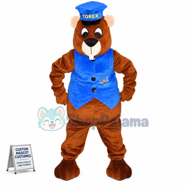 Brown Beaver of the Security Council Mascot Costume