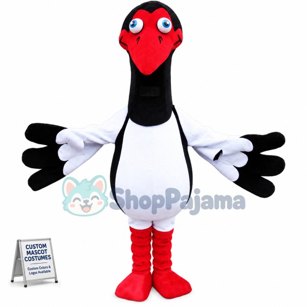 Flying Red-billed Crane Mascot Soft Costume