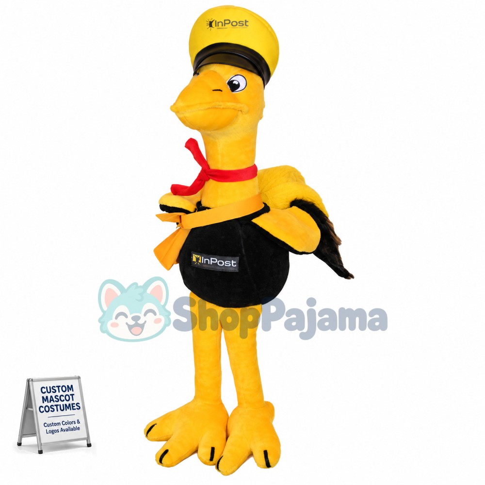 The Yellow Ostrich Courier Mascot Costume