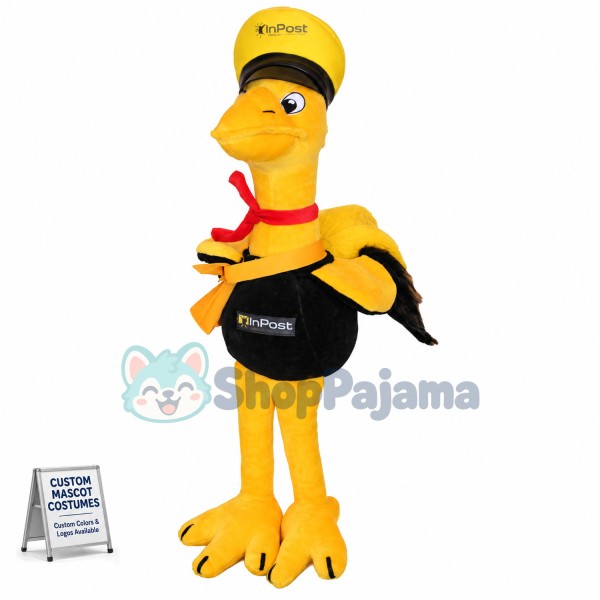 The Yellow Ostrich Courier Mascot Costume