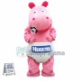 Baby Pink Hippo Wearing Diapers Mascot Costume