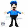 Bearded Chef Wearing Blue Uniform Mascot Costume