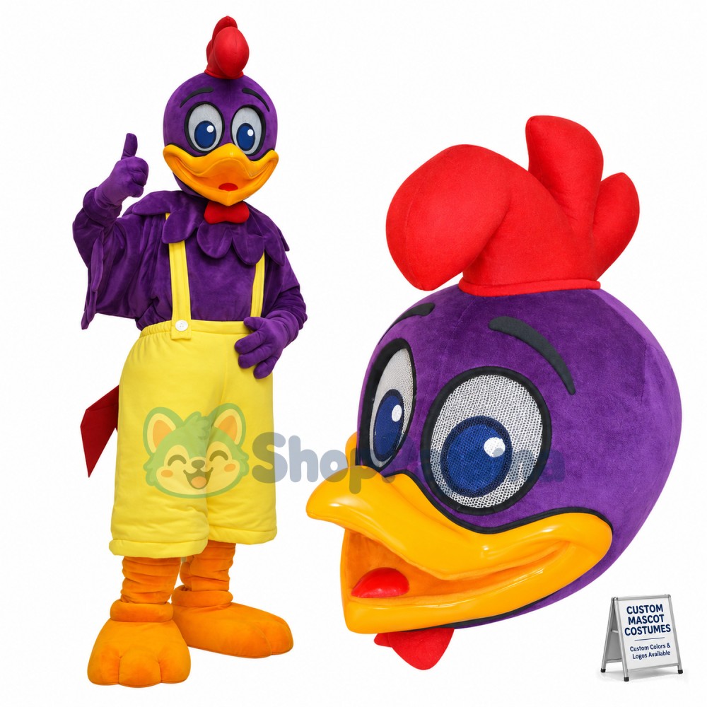 Adult Style Large Purple Chicken Mascot Costume
