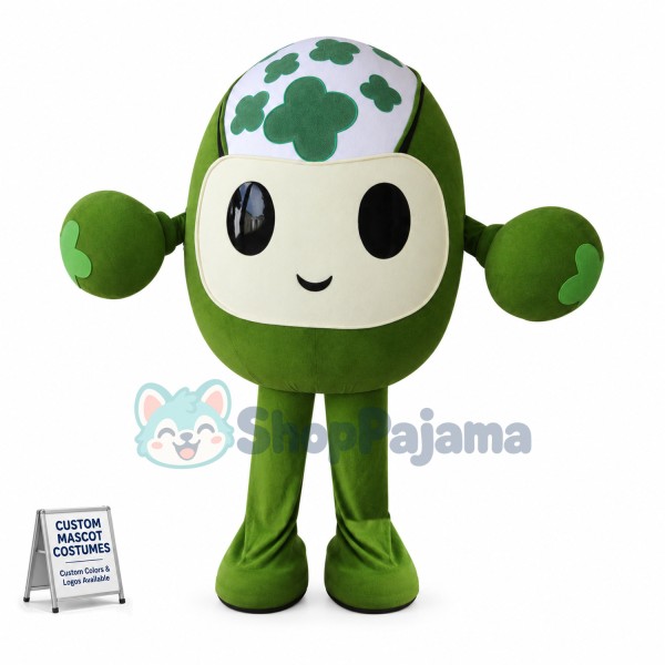 Cartoon Boxer With Four Leaf Clover Print Mascot Costume