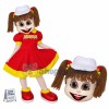 Campus Girl Singer In Red Bud Dress Mascot Costume