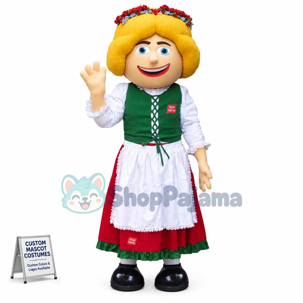 Blonde Cook Lady of Italian Restaurant Mascot Costume