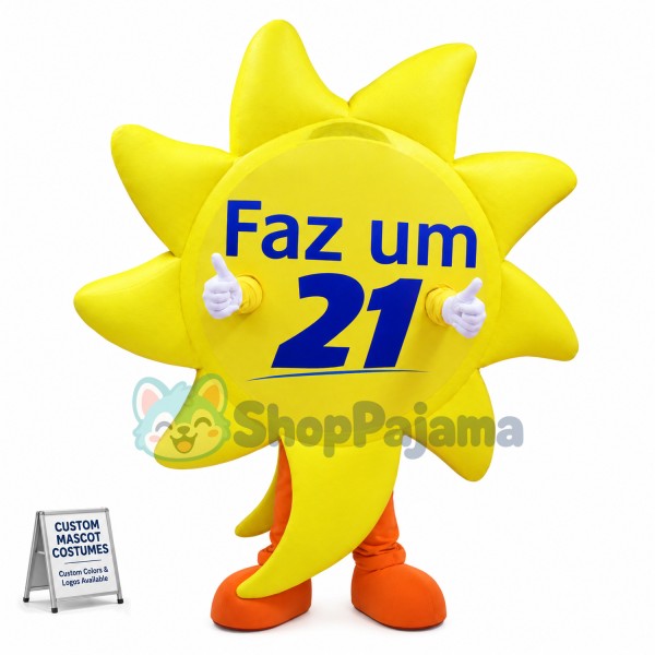 Sun Shaped Inspirational Sign Mascot Costume