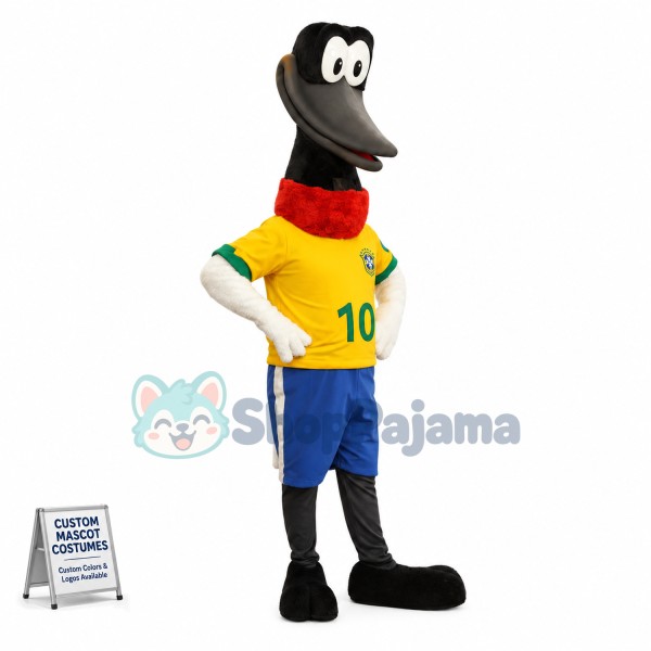 The Basketball Player Black Cormorant Mascot Costume