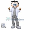 Blue Eyed Man With Smile Face Mascot Costume
