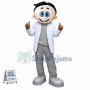 Blue Eyed Man With Smile Face Mascot Costume