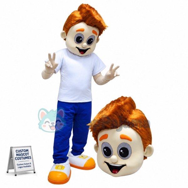 Sunny Boy With Handsome Hairstyle Mascot Costume