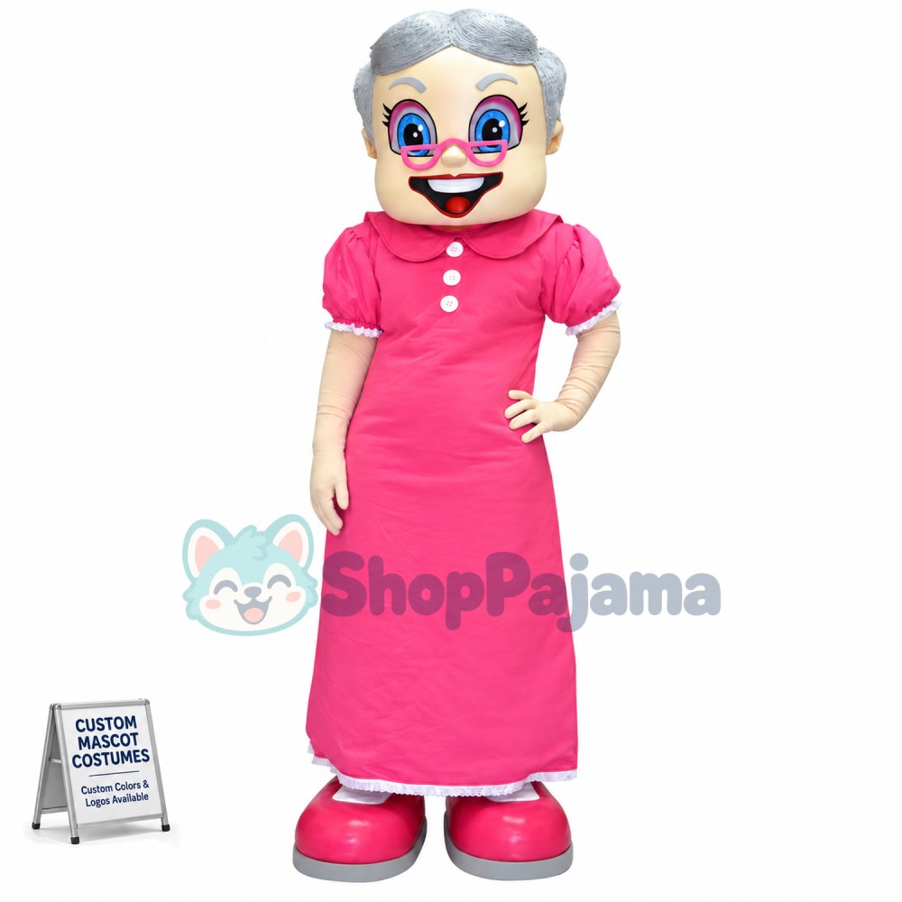 Elderly Couple Wearing Formal Suit Mascot Costume