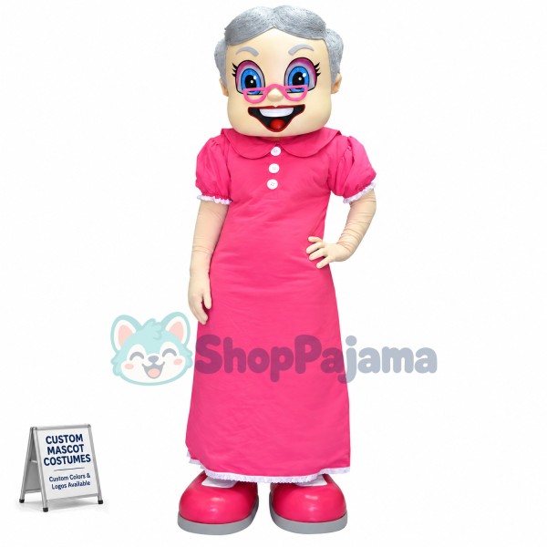 Elderly Couple Wearing Formal Suit Mascot Costume